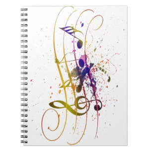 Farbige Musik-Splatter Notizblock