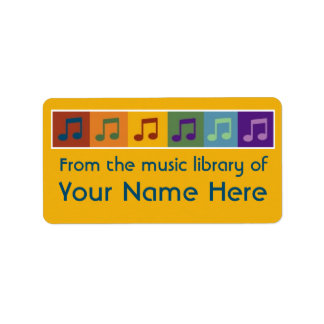 Farbige Musiknote Adressaufkleber