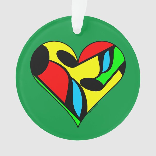 Farbige Musiknote Herzmuster Ornament (Vorderseite)