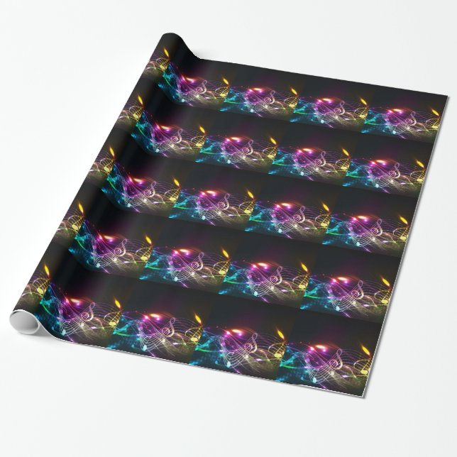 Farbige Musiknoten für Musikfans Geschenkpapier (Ungerollt)