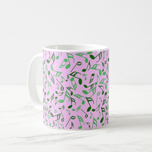 Farbige Musiknoten Kaffeetasse (Vorderseite Links)