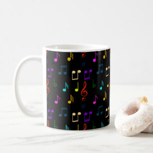 Farbige Musiknoten Musiker Notenkunst Kaffeetasse