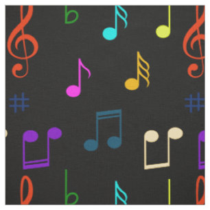 Farbige Musiknoten Musiker Notenkunst Stoff