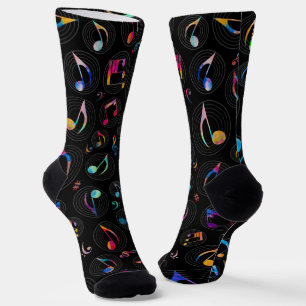 Farbige Musiknoten Muster Socken
