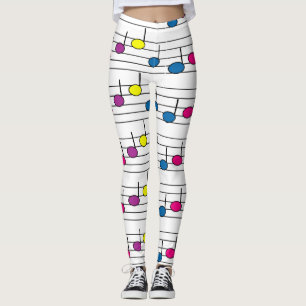 Farbige Musiknoten Notenlinien Leggings