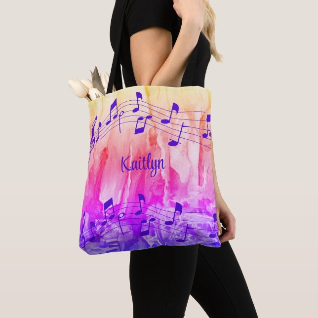 Farbige Musiknoten Personalisiert Tasche (Von Nahem)
