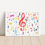 Farbige Musiknoten Poster<br><div class="desc">Modernes und elegantes Design bedruckt farbenfrohe Musiknoten. Karo im Grafikdesign-Store für andere Produkte,  die diesem Design entsprechen!</div>