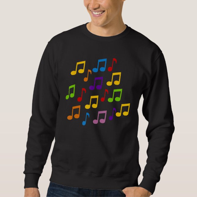 Farbige Musiknoten Sweatshirt (Vorderseite)