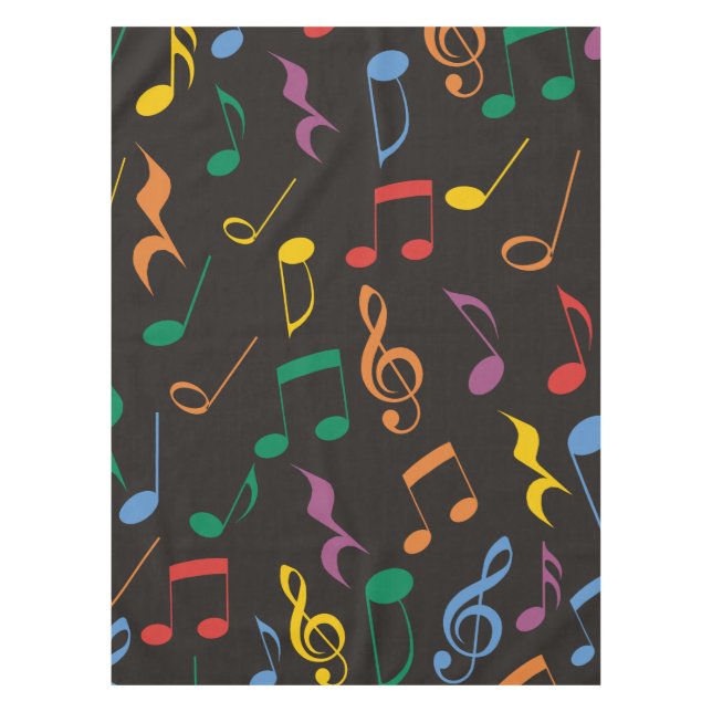 Farbige Musiknoten Tischdecke (Vorderseite)