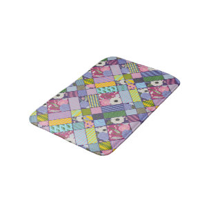 Farbige Muster geometrische Blume Punkte Badematte