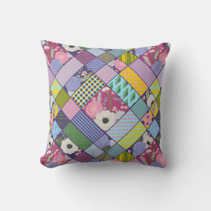 Farbige Muster geometrische Blume Punkte Kissen