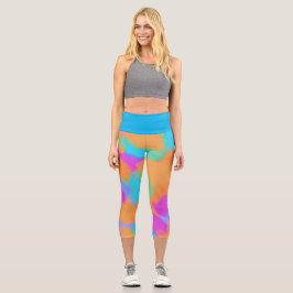 Farbige, mutige moderne künstlerische Muster Capri Leggings