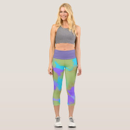 Farbige, mutige moderne künstlerische Muster Capri Leggings