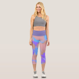 Farbige, mutige moderne künstlerische Muster Capri Leggings
