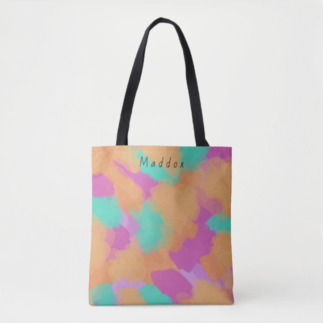 Farbige, mutige Moderne Künstlermuster + Individue Tasche (Vorderseite)