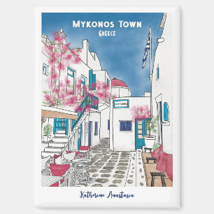 Farbige Mykonos Griechenland Personalisiertes Souv Magnet