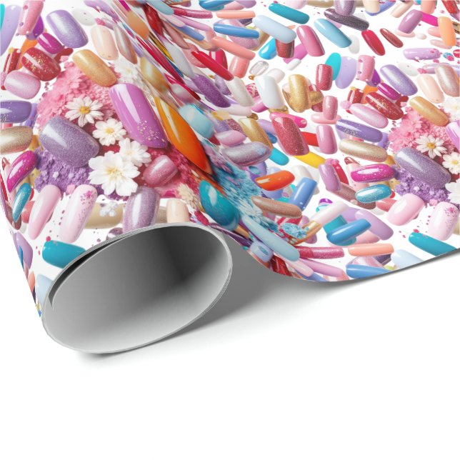 Farbige Nägel Set Geschenkpapier (Rolleneckpunkt)