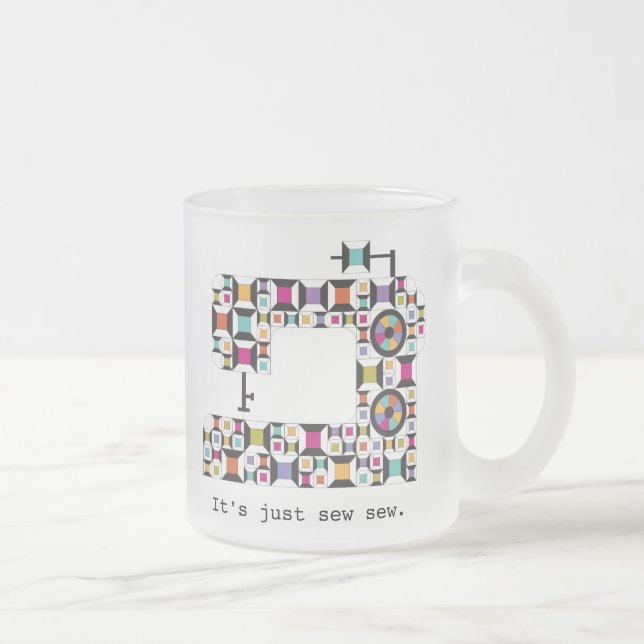 Farbige Nähmaschine Muster Mattierte Tasse (Rechts)