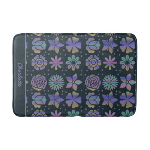 Farbige, nahtlose Blumenmuster personalisierter Na Badematte