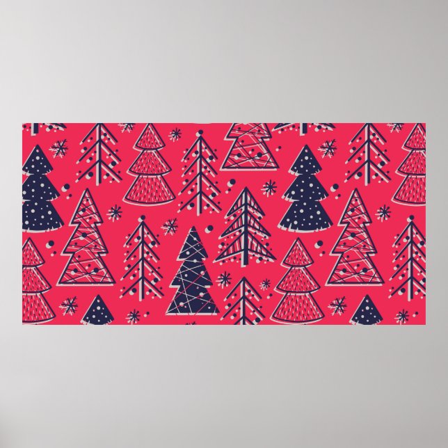 Farbige, nahtlose Muster-Tapete mit Weihnachten Poster (Vorne)