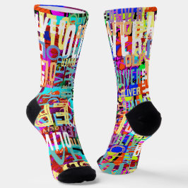 Farbige Namen Replizierte Art Muster Typografie Socken