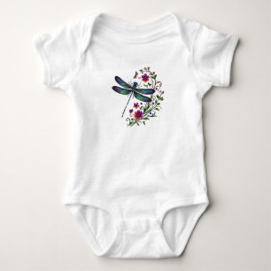 Farbige Natur Lebendige Libelle Florale Kunst Baby Strampler