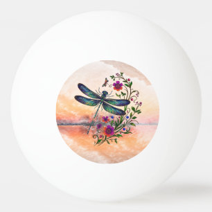 Farbige Natur Lebendige Libelle Florale Kunst Tischtennisball