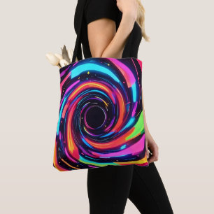 Farbige Neon-Spirale Abstrakte Kunst Tasche