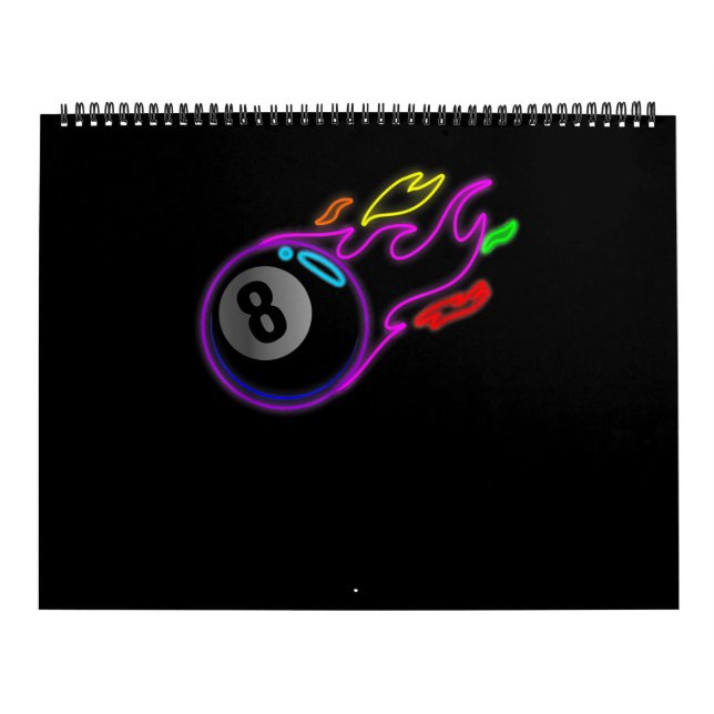 Farbige Neonlichter Eight Ball Billard Pool Kalender (Titelbild)