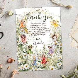 Farbige Niedliche Blume Fairies Glitzer Script Dankeskarte