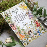 Farbige Niedliche Blume Fairies Glitzer Script Dankeskarte<br><div class="desc">Unser zauberhaftes Fee-Geburtstagsdesign ist mit zarten Aquarellbildern,  glänzenden Imitaten mit Goldakzenten und einer lebhaften Auswahl an bunten Feen,  die in einem blühenden Garten mit Gänseblumen tanzen,  gestaltet.</div>