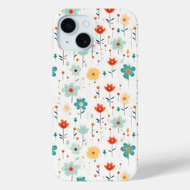 Farbige Niedliche Blume Muster Case-Mate iPhone Hülle (Rückseite)