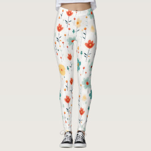 Farbige Niedliche Blume Muster Leggings
