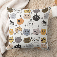 Farbige Niedliche Funny Cats & Paw Muster