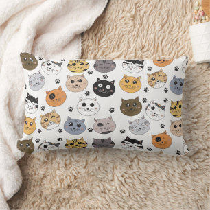 Farbige Niedliche Funny Cats & Paw Muster Lendenkissen