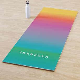 Farbige Niedliche Regenbogen Ombre Wasserfarbenmon Yogamatte