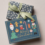 Farbige Niedliche Weihnachtscreme-Cookie-Karte Feiertagskarte<br><div class="desc">Minimaler Pastelwein Weihnachten Weihnachten Postkarte</div>