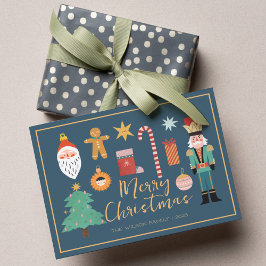 Farbige Niedliche Weihnachtscreme-Cookie-Karte Feiertagskarte
