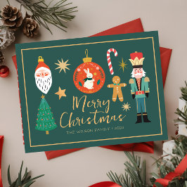 Farbige Niedliche Weihnachtscreme-Cookie-Karte Feiertagskarte