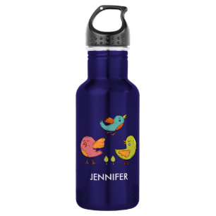 Farbige Niedliche Whimsikvögel Edelstahlflasche
