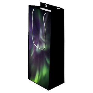 Farbige Nordlichter Geschenktüte Für Weinflaschen