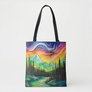 Farbige Nordlichter Tasche