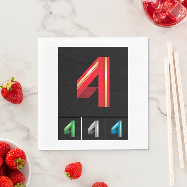 Farbige Nummer vier Papier Napkins Serviette (Von Creator hochgeladen)
