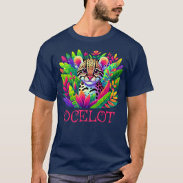 Farbige Ocelot-Printwerbung T-Shirt