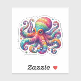 Farbige Octopus Vinyl Sticker