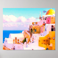 Farbige Oia Santorini Häuser, Griechenland Fotogra