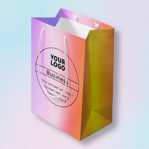 Farbige Ombre & Business/Brand-Kontakt-Information Mittlere Geschenktüte