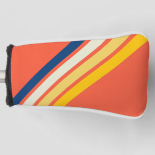 Farbige Orange 70er 80er Retro Streifen Golf Headcover