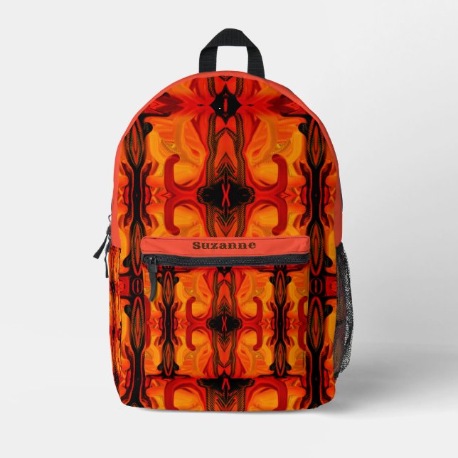 Farbige orange braune Formen Abstrakt Bedruckter Rucksack (Vorderseite)