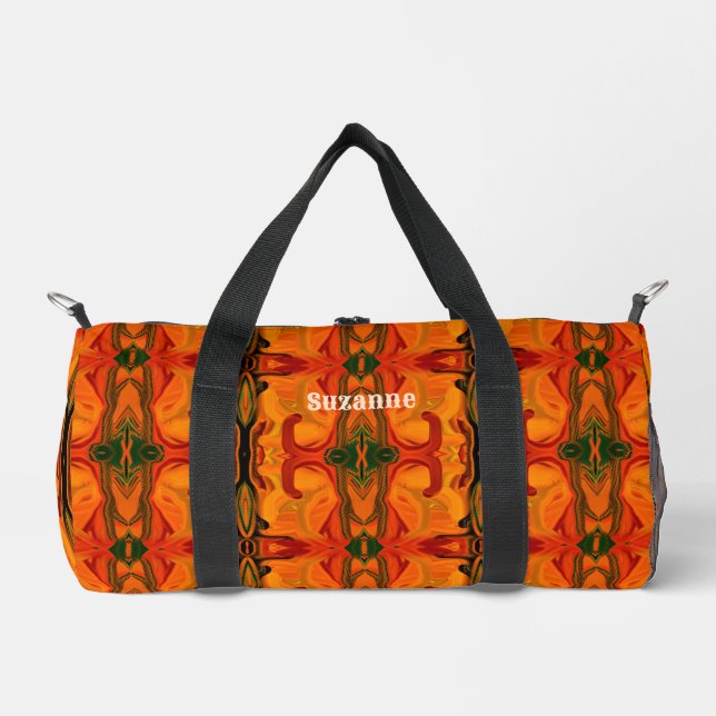Farbige orange braune Formen Abstrakt Duffle Bag (Vorderseite)
